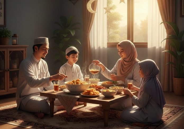 Ilustrasi buka puasa bersama. Foto: AI